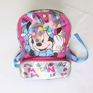 ⚡Minnie Mouse Pink Backpack with Accent Bow